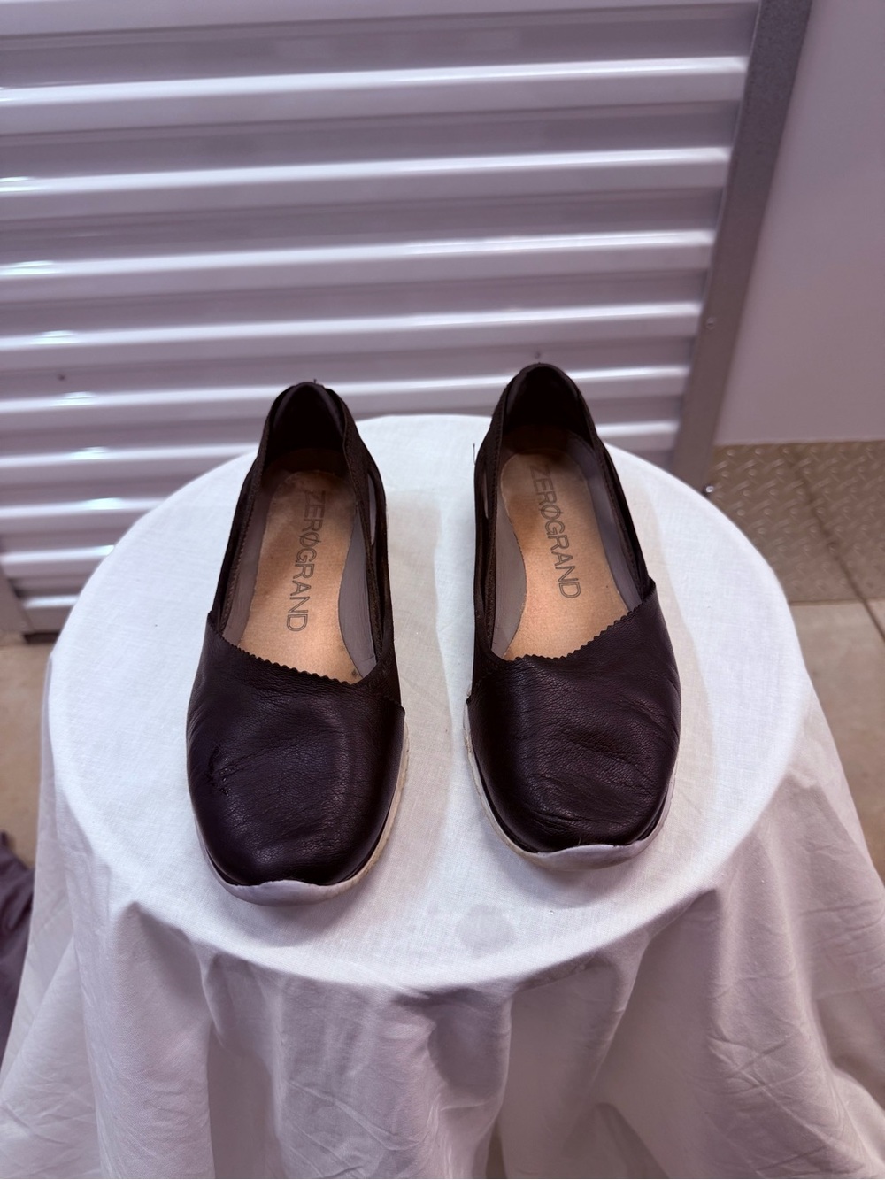 Cole Haan Black Leather ZerøGrand Slip-On Flats